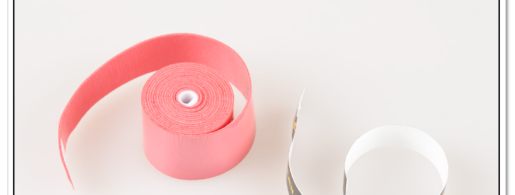 Colour-matched finishing tape separated from the overgrip roll