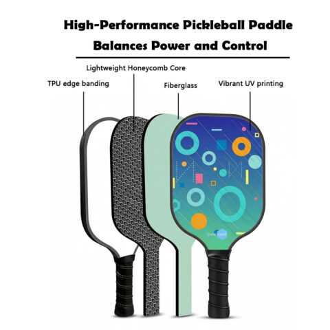 Fiberglass Pickleball Paddle Set with 4 Ball