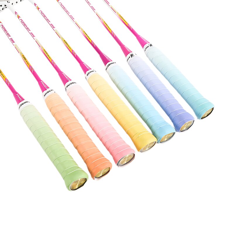 FANGCAN FCOG-13 gradient overgrip in seven colourways on badminton rackets