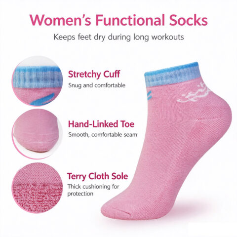 SW906 Terry Background Women Sports Socks